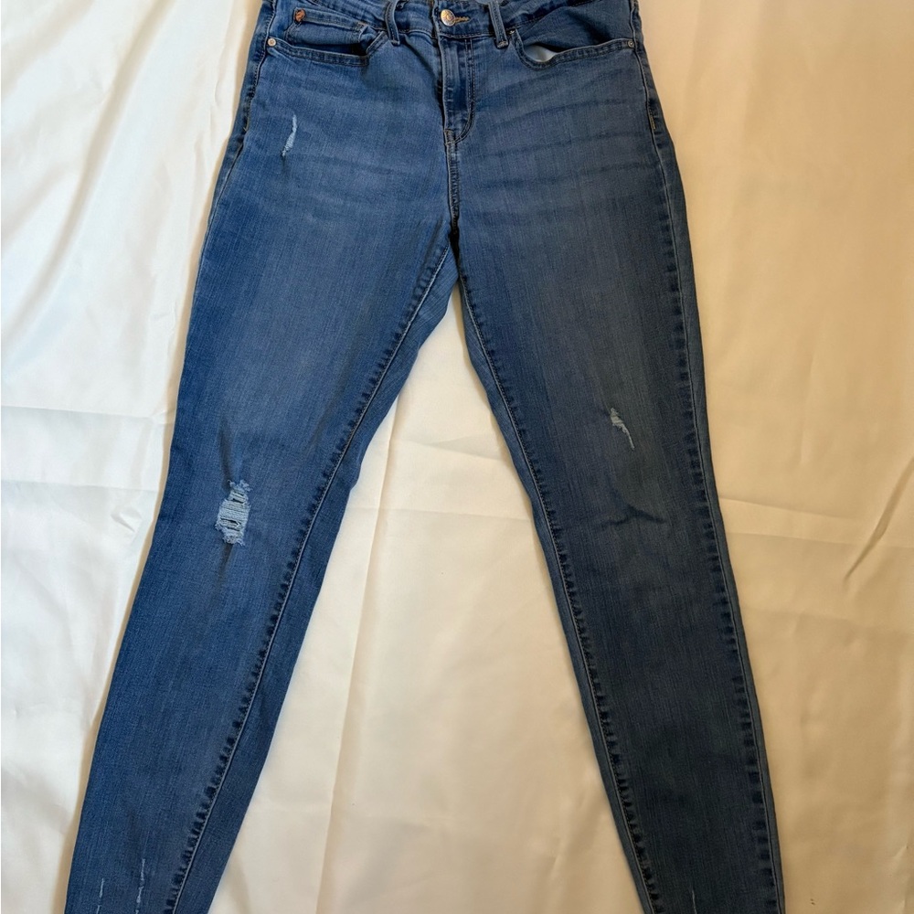 Women's Blue Distressed Jeans